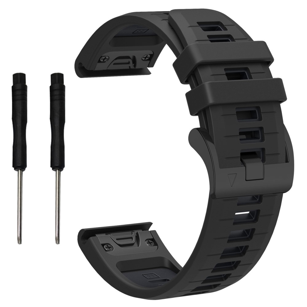  Garmin Fenix 22 mm Armband Quick Release Silikon Svart - Teknikhallen.se