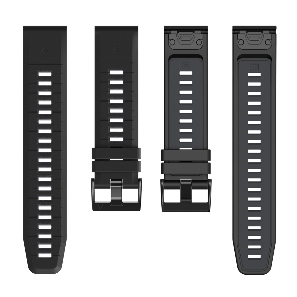  Garmin Fenix 22 mm Armband Quick Release Silikon Svart - Teknikhallen.se