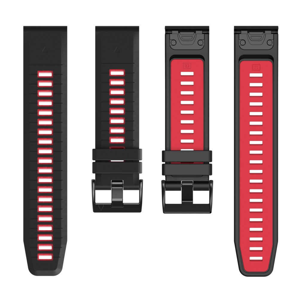  Garmin Fenix 22 mm Armband Quick Release Silikon Svart - Teknikhallen.se