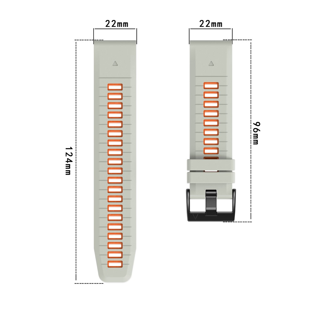  Garmin Fenix 22 mm Armband Quick Release Silikon Svart - Teknikhallen.se
