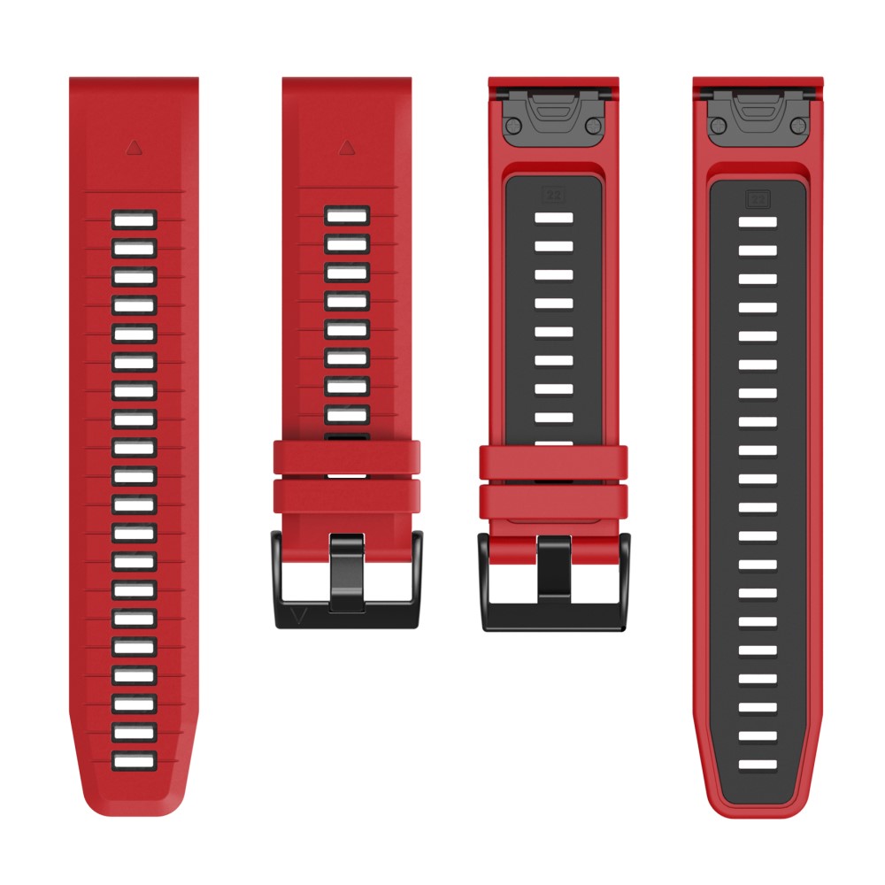  Garmin Fenix 22 mm Armband Quick Release Silikon Röd - Teknikhallen.se