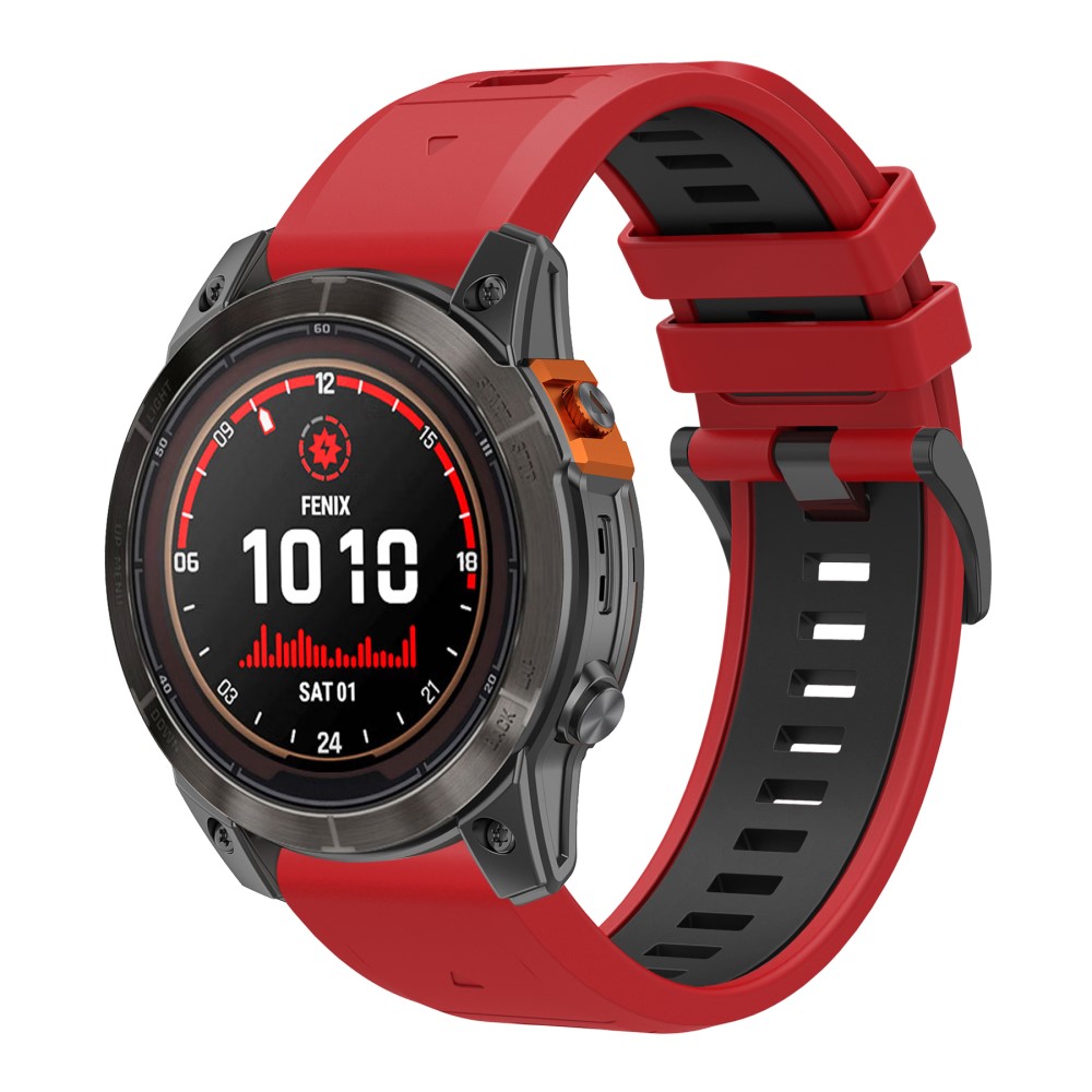  Garmin Fenix 22 mm Armband Quick Release Silikon Röd - Teknikhallen.se