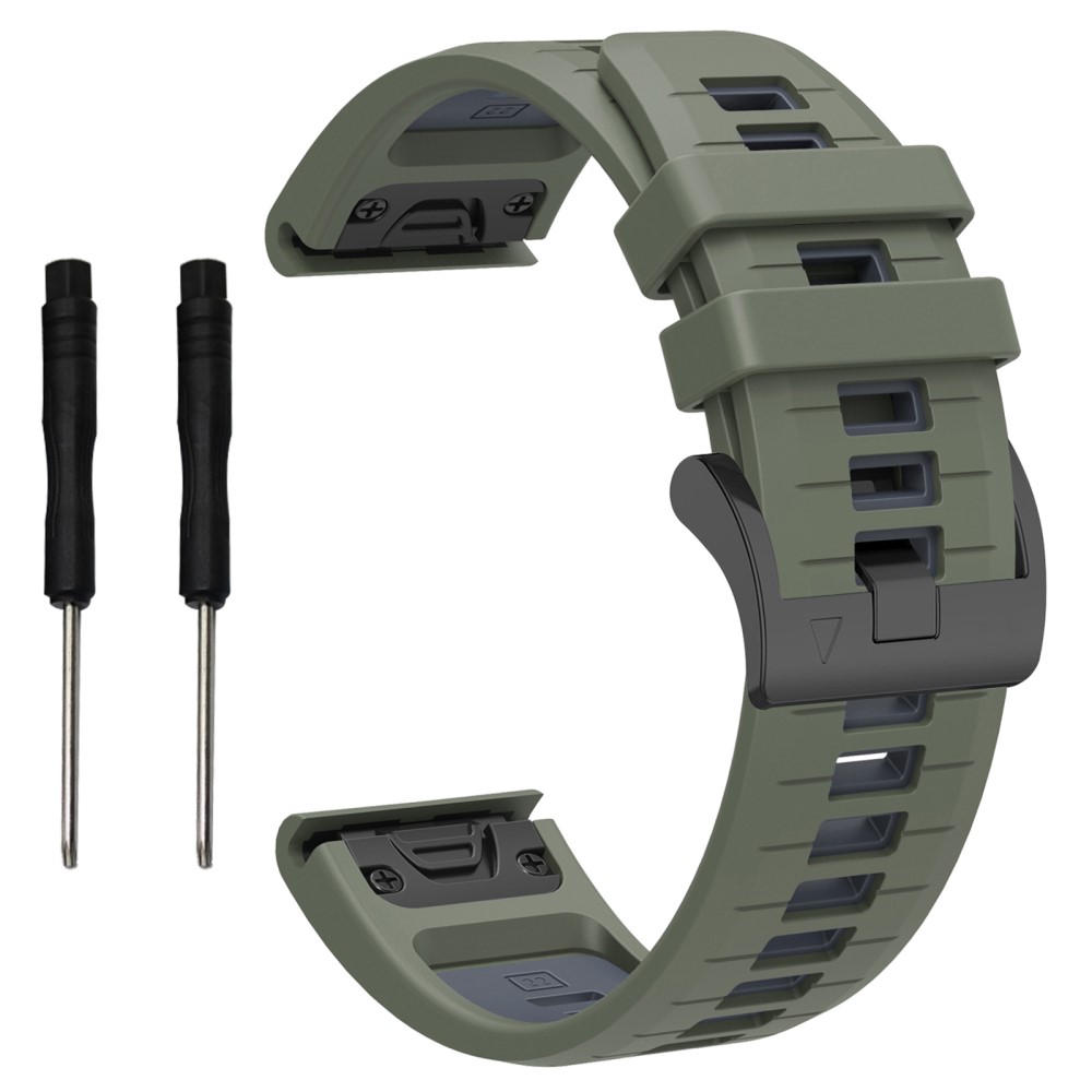  Garmin Fenix 22 mm Armband Quick Release Silikon Grön - Teknikhallen.se
