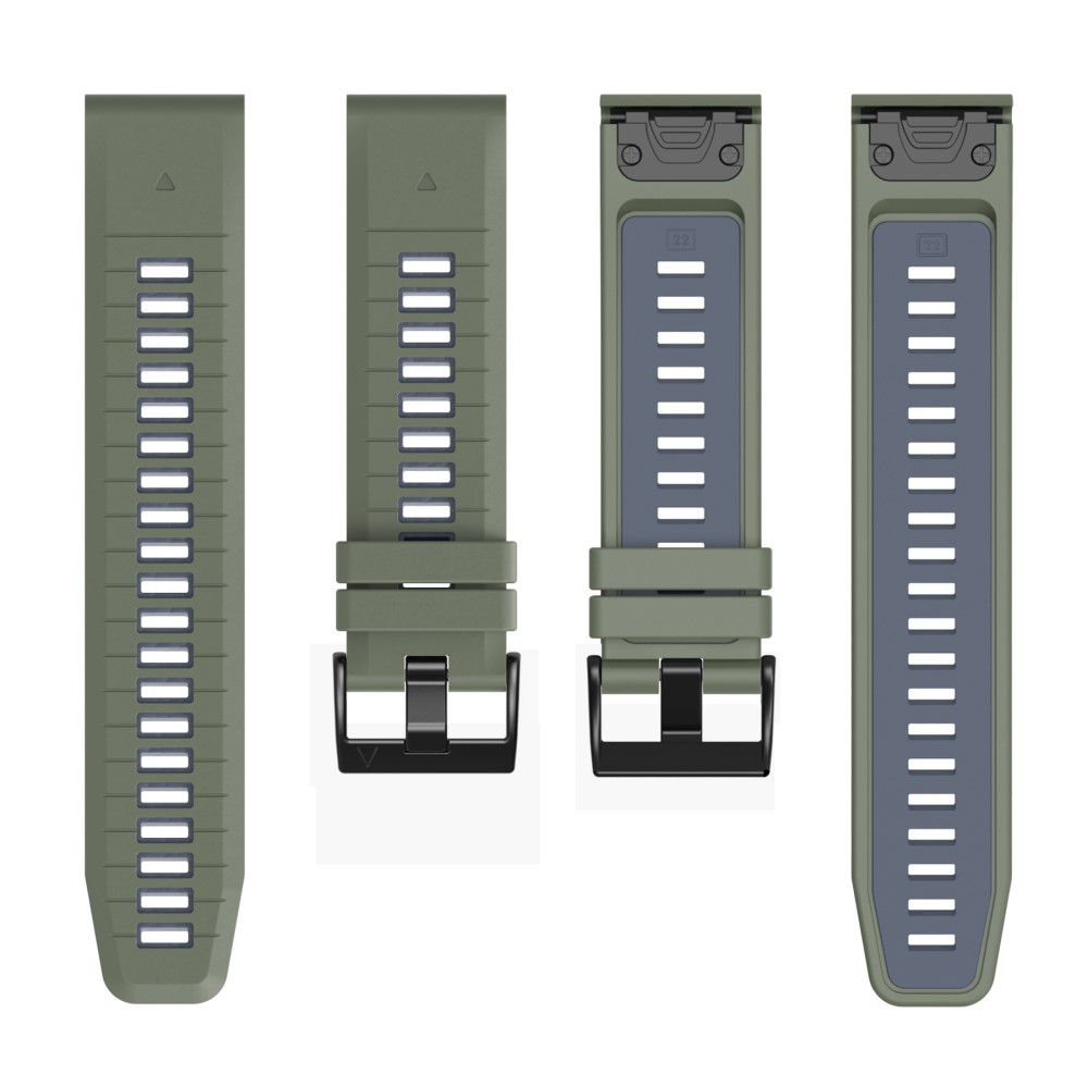  Garmin Fenix 22 mm Armband Quick Release Silikon Grön - Teknikhallen.se
