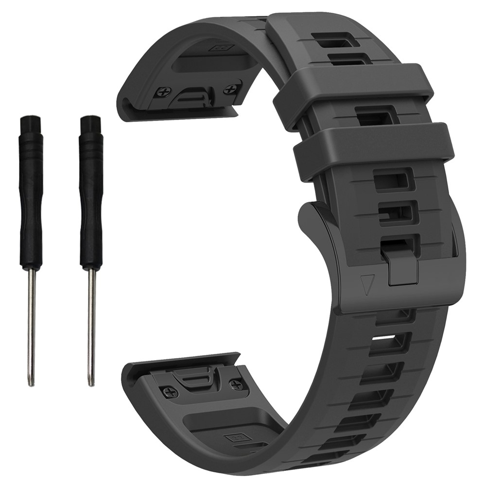  Garmin Fenix 26 mm Armband Quick Release Silikon Grå - Teknikhallen.se