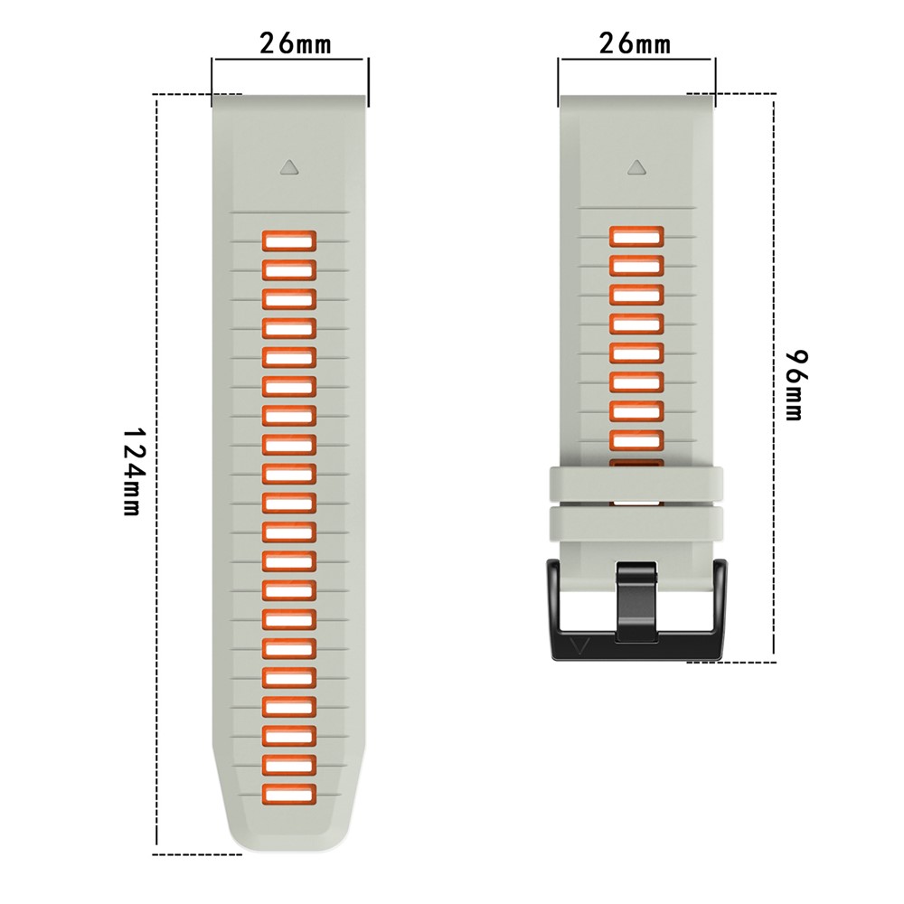  Garmin Fenix 26 mm Armband Quick Release Silikon Grå - Teknikhallen.se