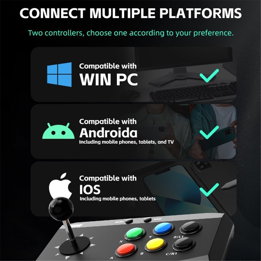 DATA FROG DATA FROG 2x Trådlös Joystick Kontroll För PC / Android / iOS - Teknikhallen.se