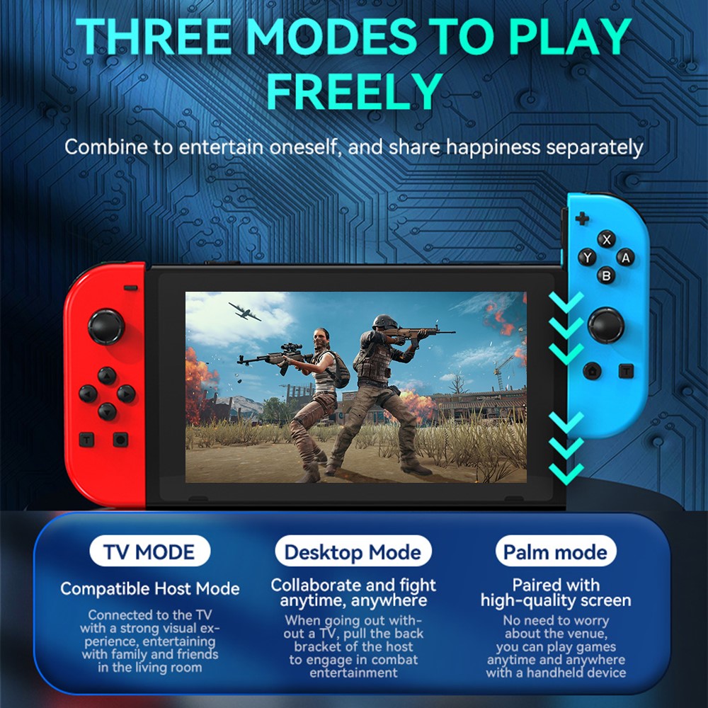 DOBE DOBE Nintendo Switch Joy-Con Kontroll RGB Röd / Blå - Teknikhallen.se