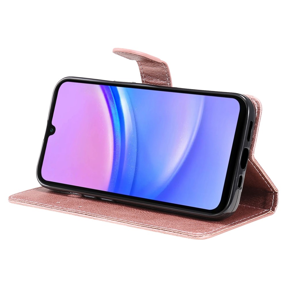  Samsung Galaxy A16 Fodral Läder Roséguld - Teknikhallen.se