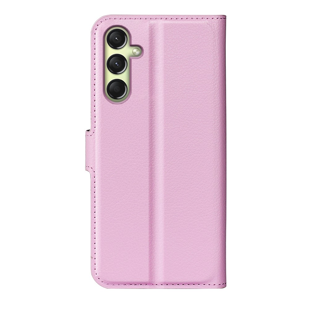  Samsung Galaxy A16 Fodral Litchi Läder Ljus Rosa - Teknikhallen.se