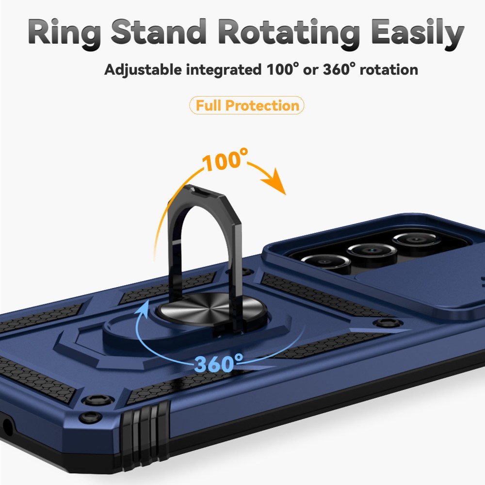  Samsung Galaxy A16 Skal CamShield Ring Hybrid Blå - Teknikhallen.se
