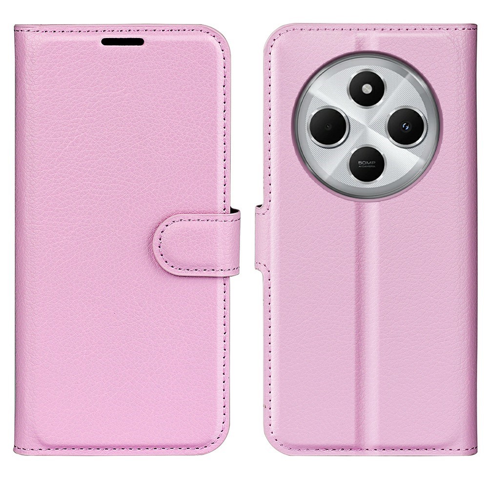  Xiaomi Redmi 14C Fodral Litchi Läder Ljus Rosa - Teknikhallen.se