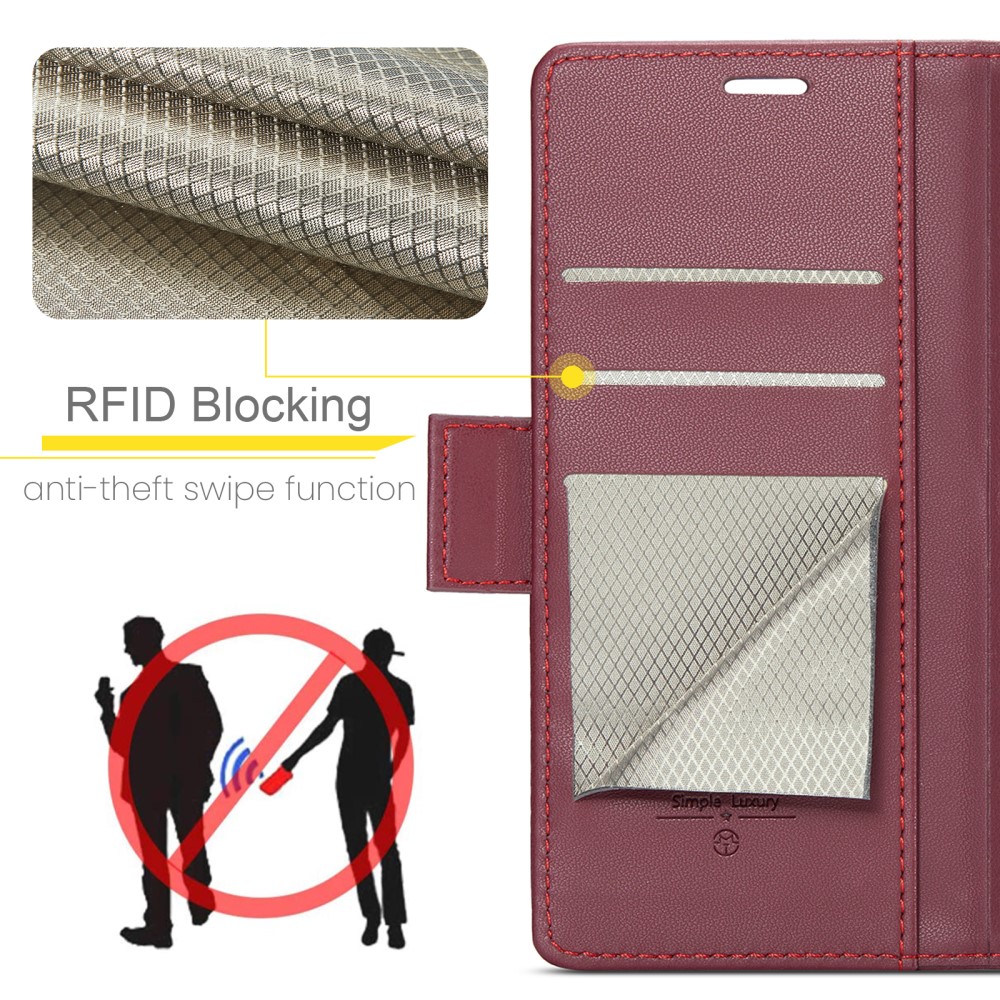 CASEME CASEME Samsung Galaxy A16 Fodral Läder RFID Röd - Teknikhallen.se