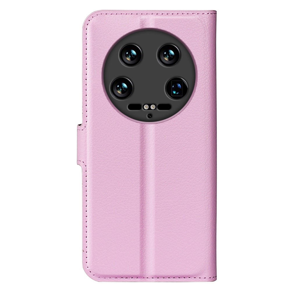  Xiaomi 14 Ultra Fodral Litchi Läder Ljus Rosa - Teknikhallen.se