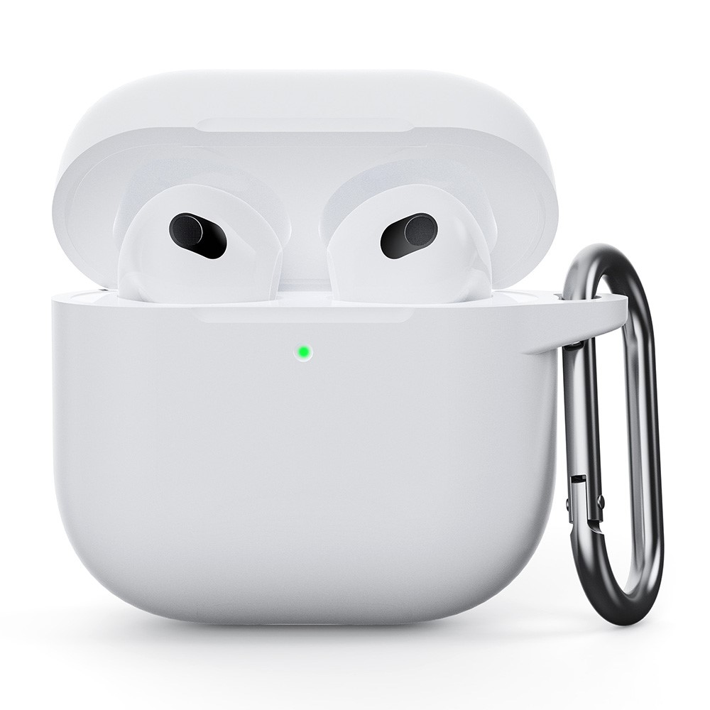  AirPods 4 Skal Med Krok Silikon Vit - Teknikhallen.se