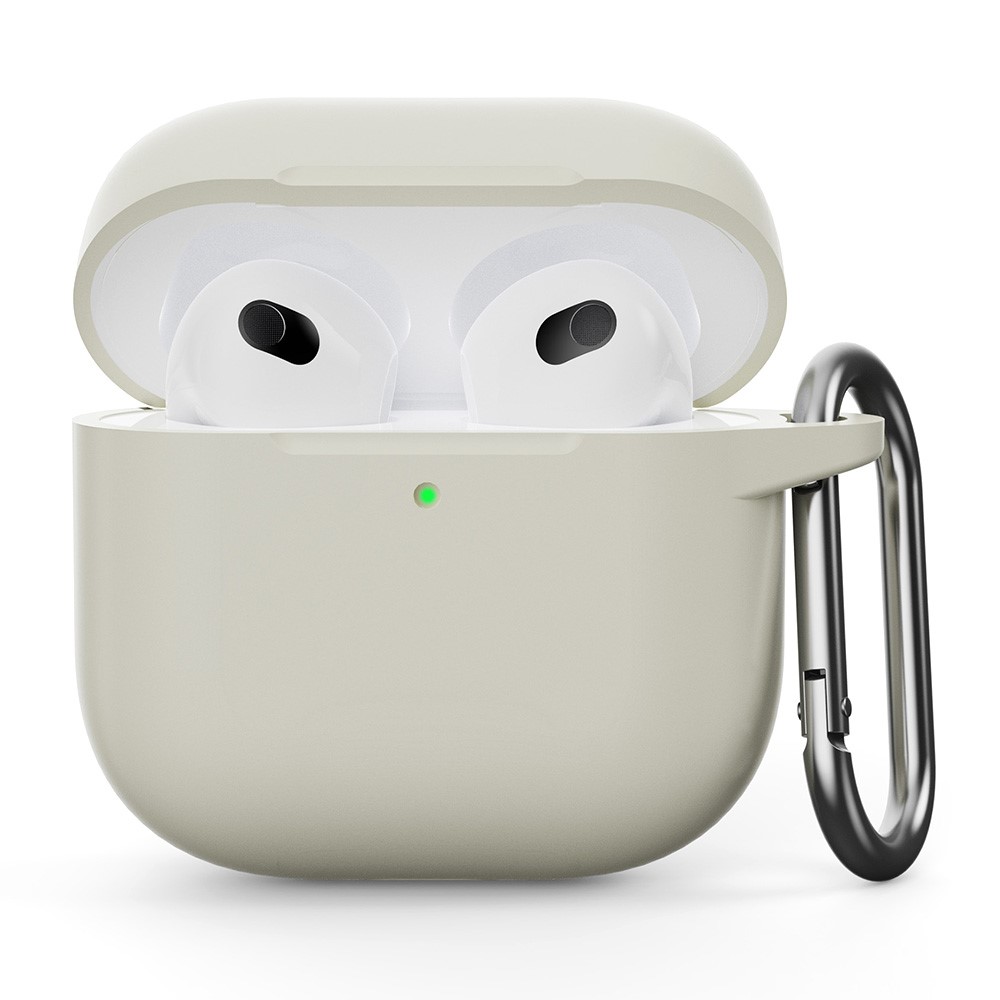  AirPods 4 Skal Med Krok Silikon Off White - Teknikhallen.se