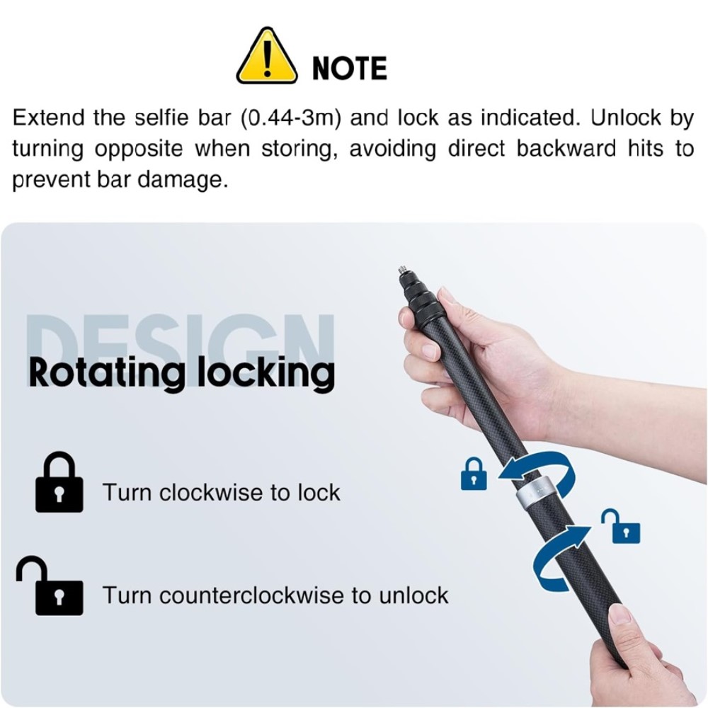  Selfiestick För Actionkamera 3 m Svart - Teknikhallen.se