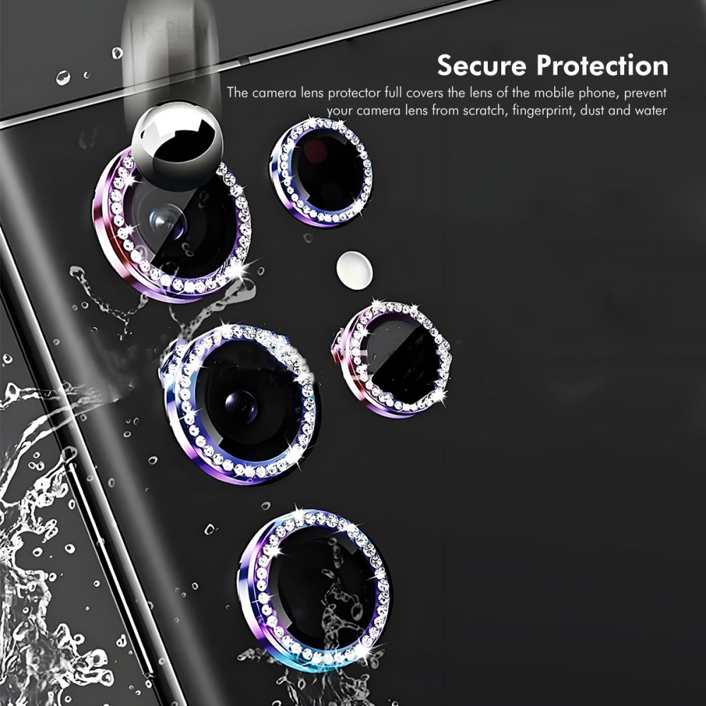 ENKAY ENKAY Galaxy S25 Ultra Linsskydd Rhinestone Svart - Teknikhallen.se