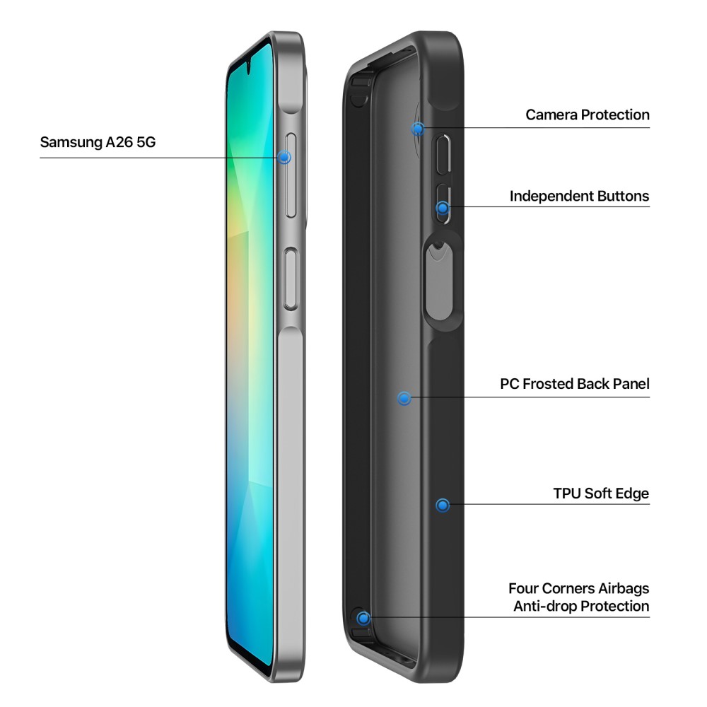 DUX DUCIS DUX DUCIS Galaxy A16 / A26 5G Skal Yind Series Matt Svart - Teknikhallen.se