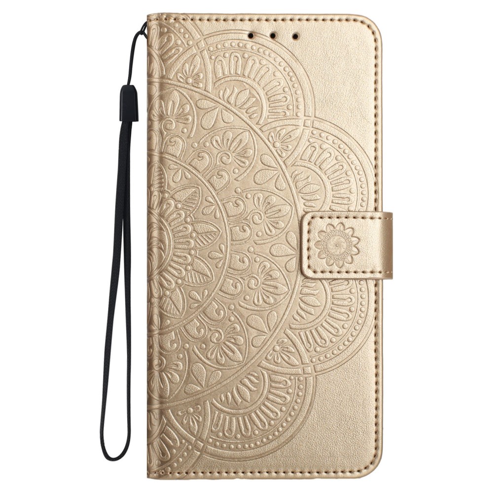  Samsung Galaxy A16 / A26 5G Fodral Mandala Läder Guld - Teknikhallen.se