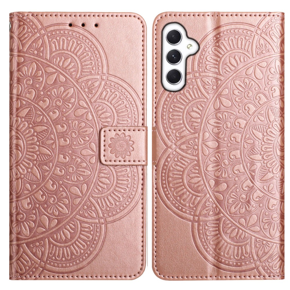  Samsung Galaxy A16 / A26 5G Fodral Mandala Läder Roséguld - Teknikhallen.se