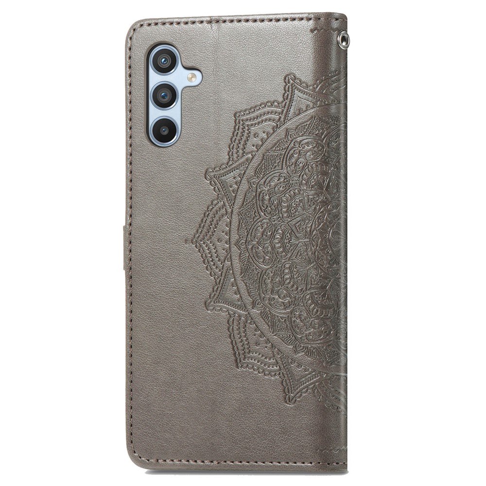  Samsung Galaxy A36 5G/A56 5G Fodral Mandala Läder Grå - Teknikhallen.se