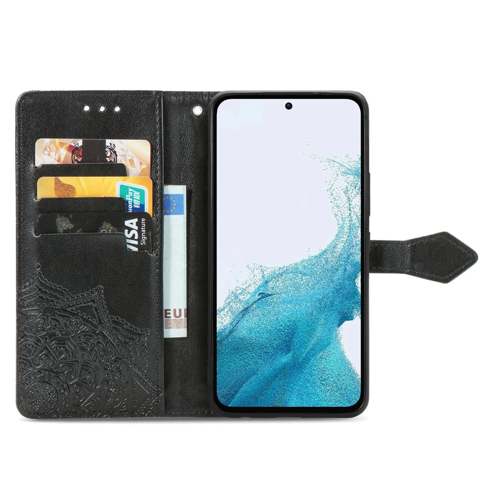  Samsung Galaxy A36 5G/A56 5G Fodral Mandala Läder Svart - Teknikhallen.se