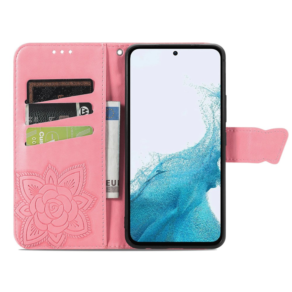  Samsung Galaxy A36 5G / A56 5G Fodral Fjäril Tryck Rosa - Teknikhallen.se