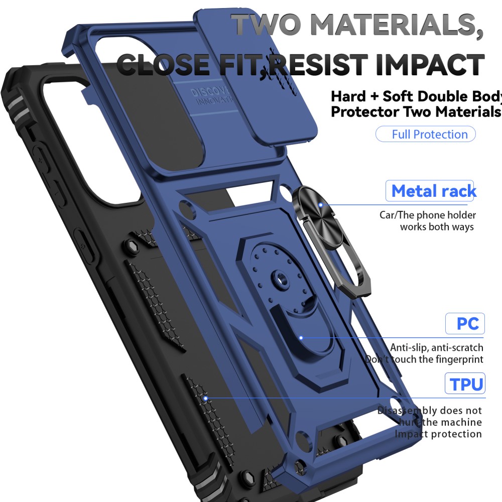  Samsung Galaxy A56 5G/A36 5G Skal CamShield Ring Hybrid Blå - Teknikhallen.se