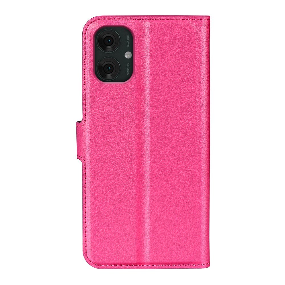  Motorola Moto G55 5G Fodral Litchi Läder Rosa - Teknikhallen.se