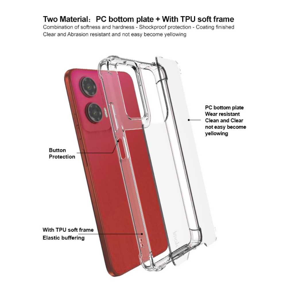 IMAK IMAK Motorola Moto G35 5G Skal Shockproof Transparent - Teknikhallen.se