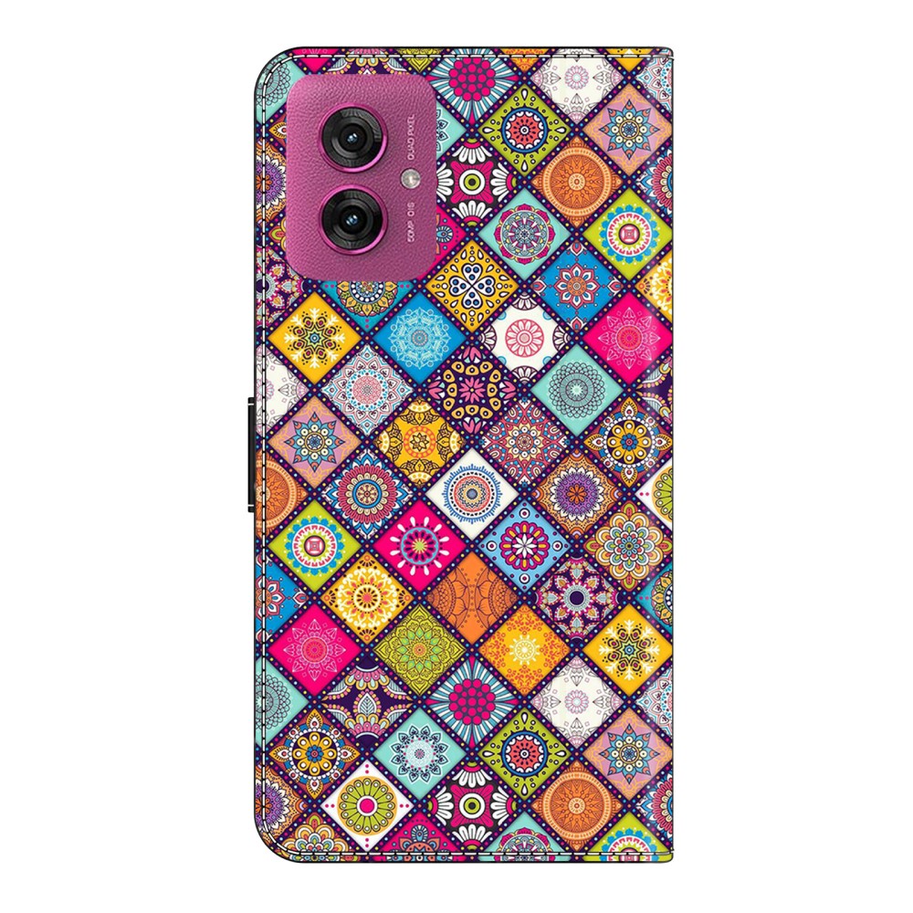  Motorola Moto G55 5G Fodral Läder Mandala Blommor - Teknikhallen.se