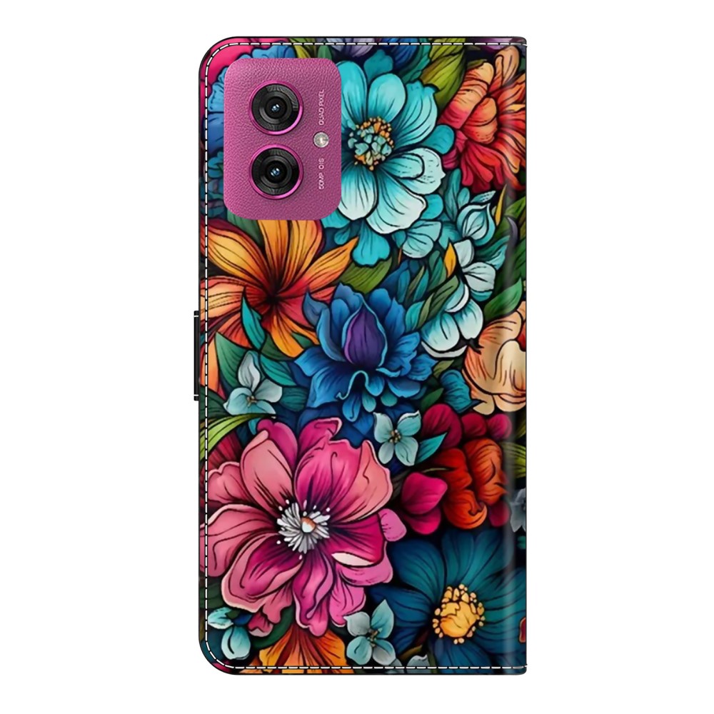  Motorola Moto G55 5G Fodral Läder Blommor - Teknikhallen.se