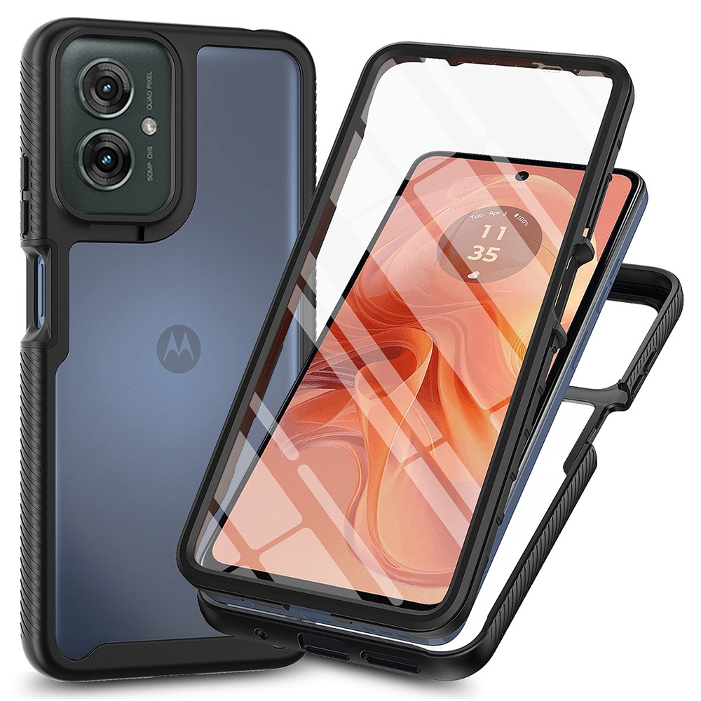  Motorola Moto G55 5G Skal Hybrid 360 Shockproof Svart - Teknikhallen.se