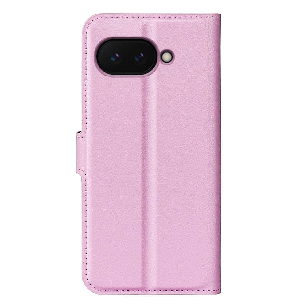  Google Pixel 9a Fodral Litchi Läder Ljus Rosa - Teknikhallen.se