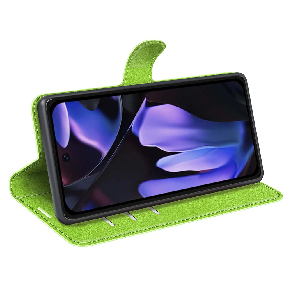  Google Pixel 9a Fodral Litchi Läder Grön - Teknikhallen.se