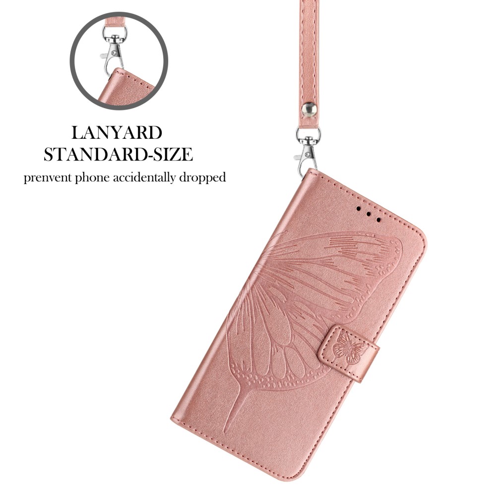  Google Pixel 9a Fodral Fjäril Tryck Roséguld - Teknikhallen.se