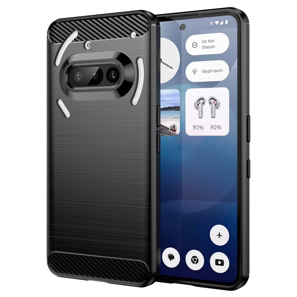  Nothing Phone 3a Skal Borstad Stål Textur Svart - Teknikhallen.se