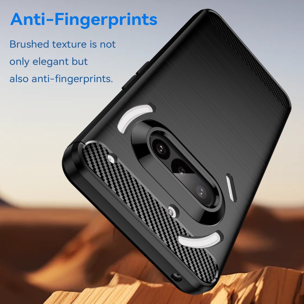  Nothing Phone 3a Skal Borstad Stål Textur Svart - Teknikhallen.se
