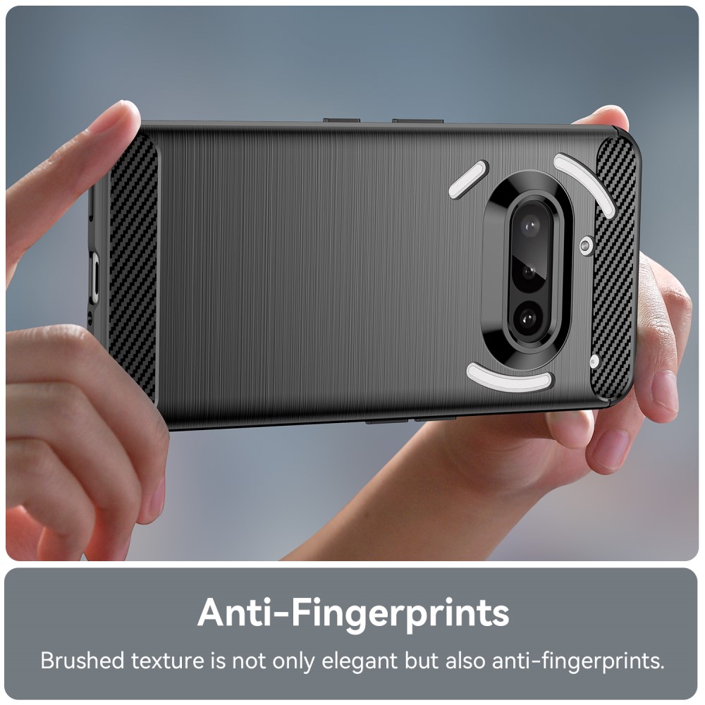  Nothing Phone 3a Skal Borstad Stål Textur Svart - Teknikhallen.se