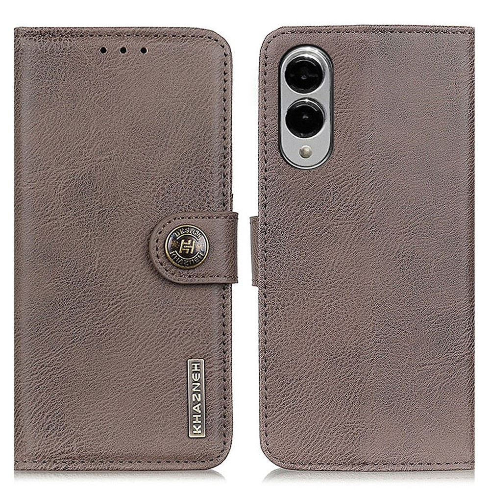 KHAZNEH KHAZNEH Samsung Galaxy S25 Edge Fodral Läder Khaki - Teknikhallen.se