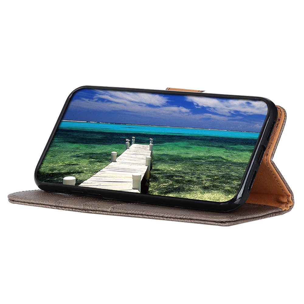 KHAZNEH KHAZNEH Samsung Galaxy S25 Edge Fodral Läder Khaki - Teknikhallen.se