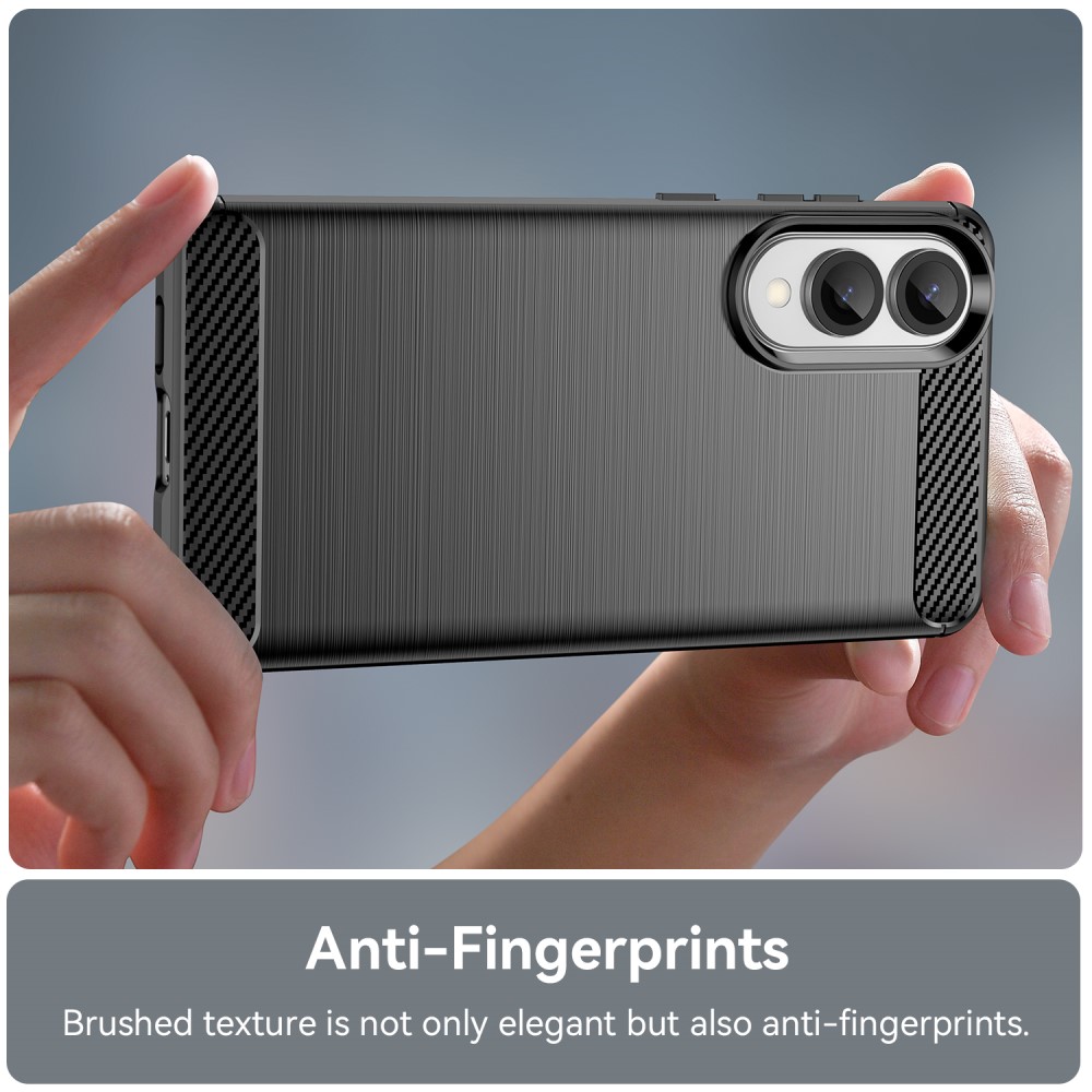  Samsung Galaxy S25 Edge Skal Borstad Stål Svart - Teknikhallen.se