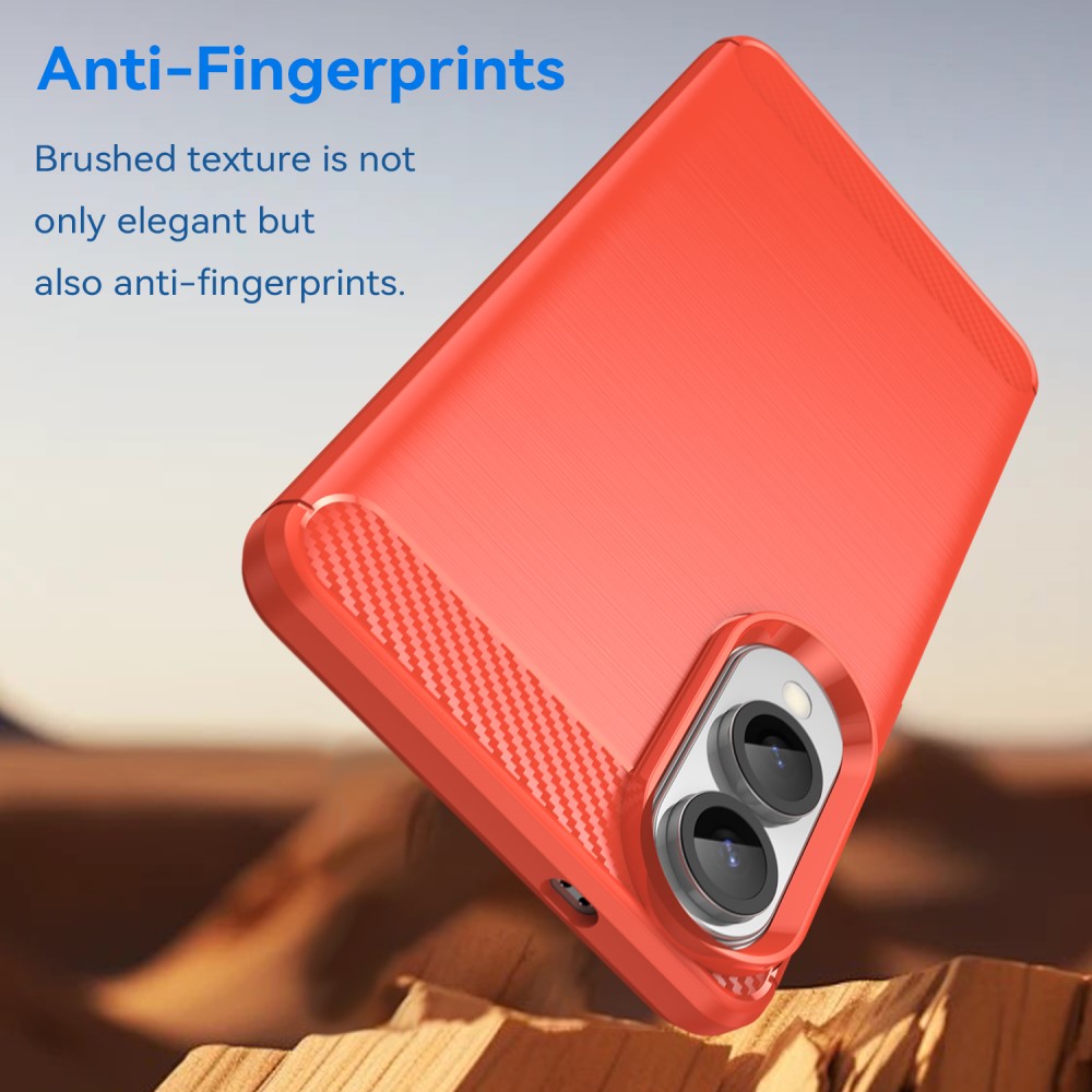  Samsung Galaxy S25 Edge Skal Borstad Stål Röd - Teknikhallen.se