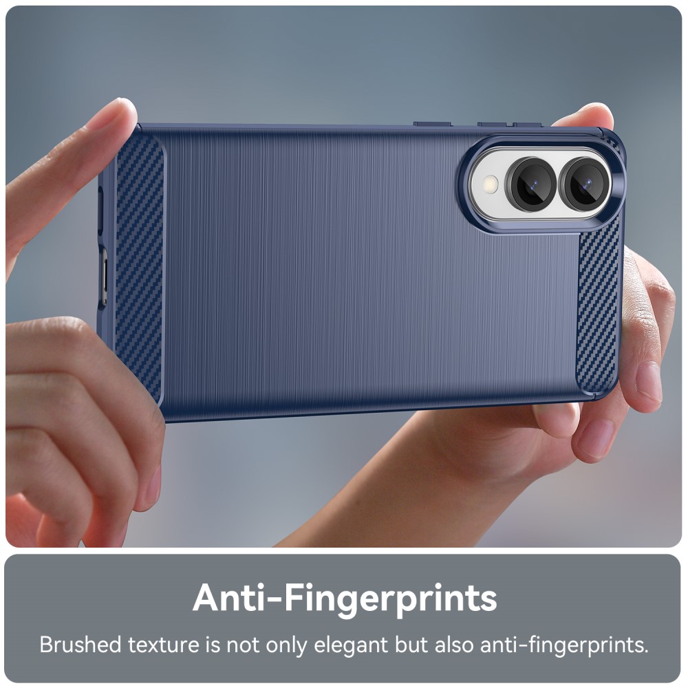  Samsung Galaxy S25 Edge Skal Borstad Stål Blå - Teknikhallen.se