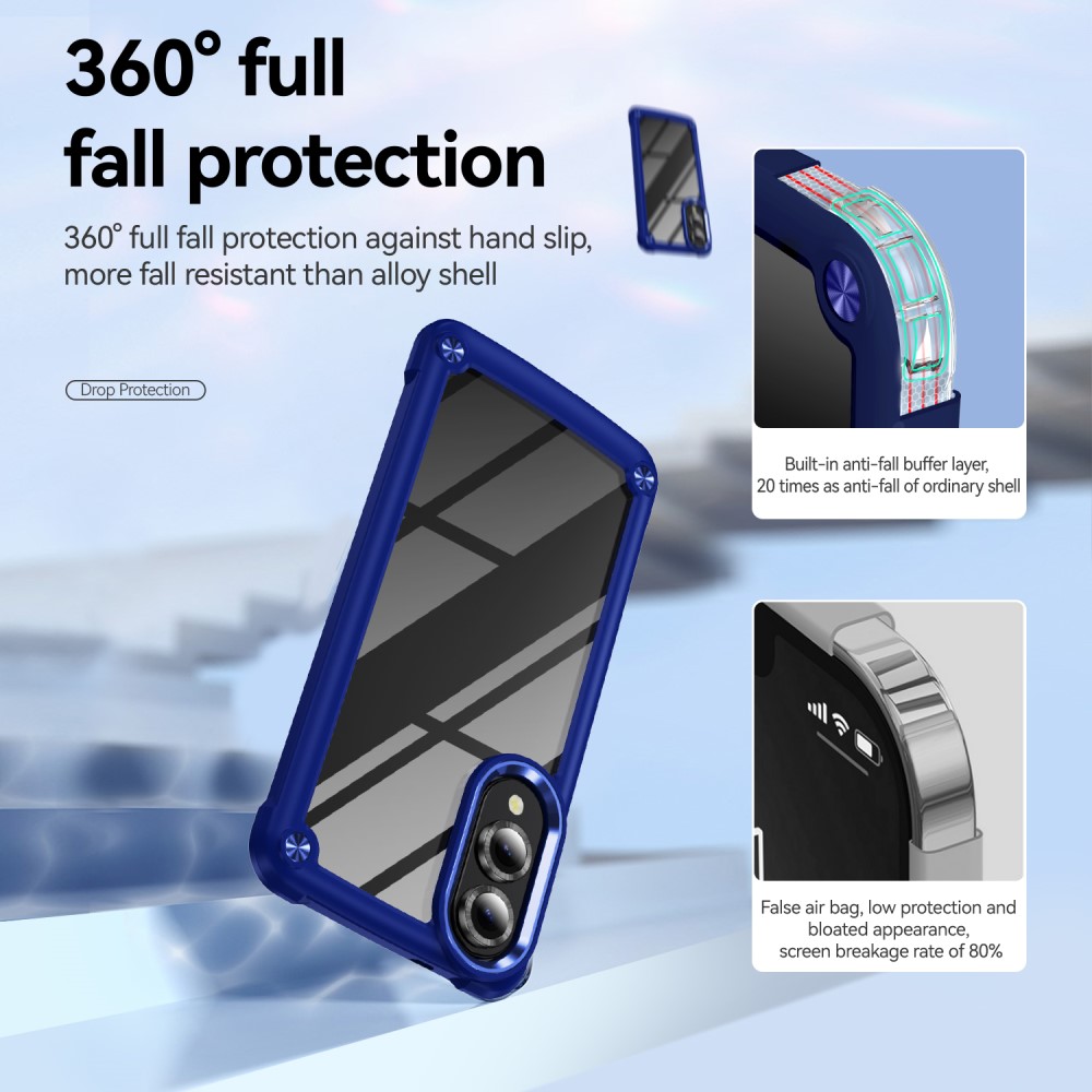  Samsung Galaxy S25 Edge Skal Xtreme Shockproof Hybrid Blå - Teknikhallen.se