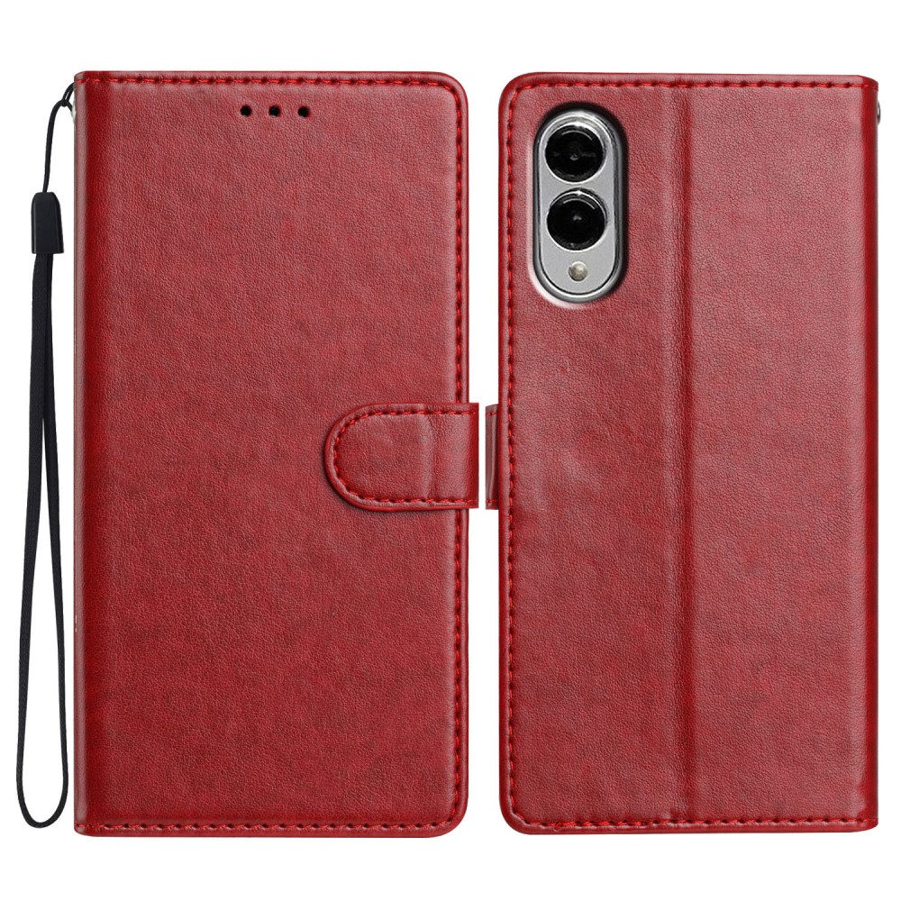  Samsung Galaxy S25 Edge Fodral Läder Röd - Teknikhallen.se