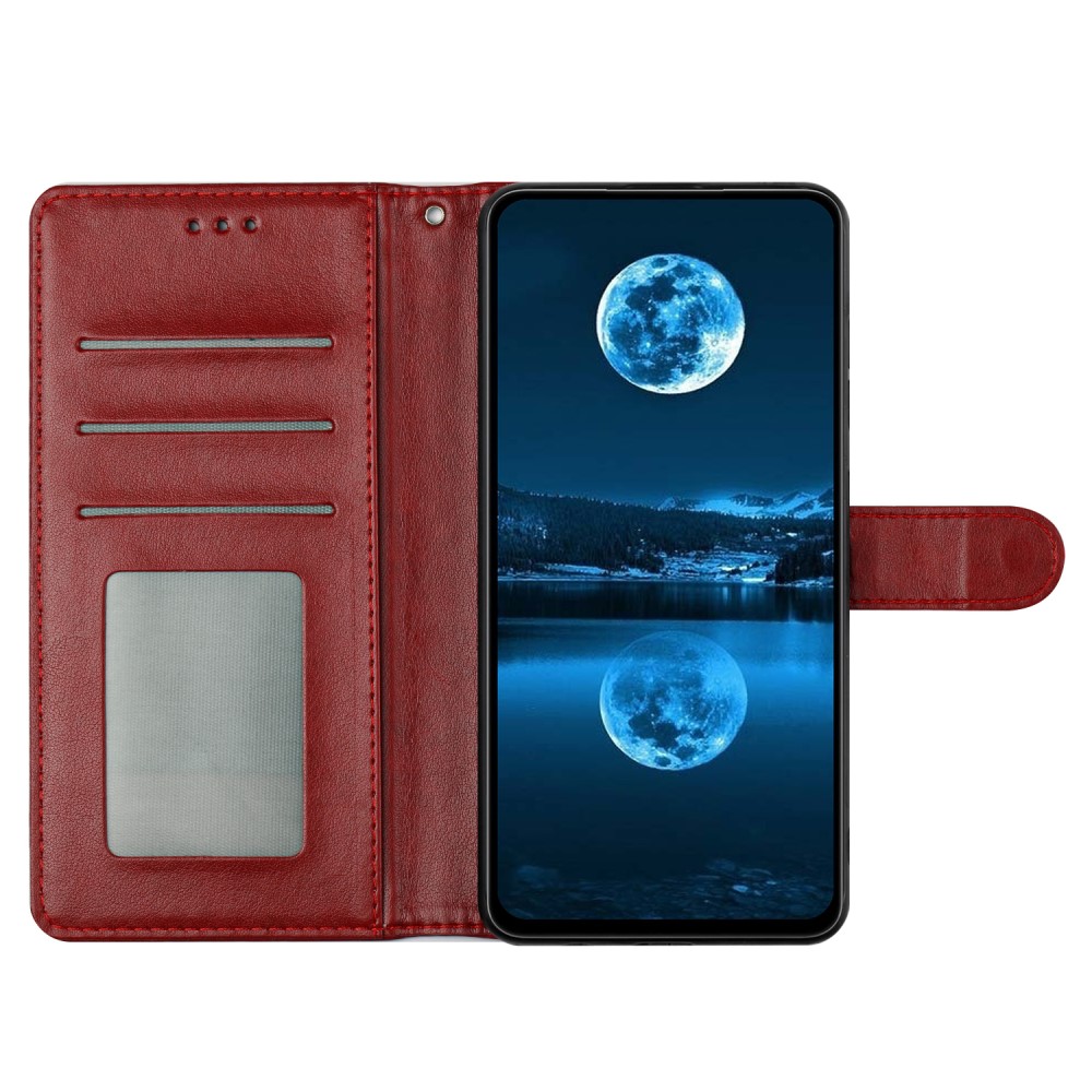  Samsung Galaxy S25 Edge Fodral Läder Röd - Teknikhallen.se