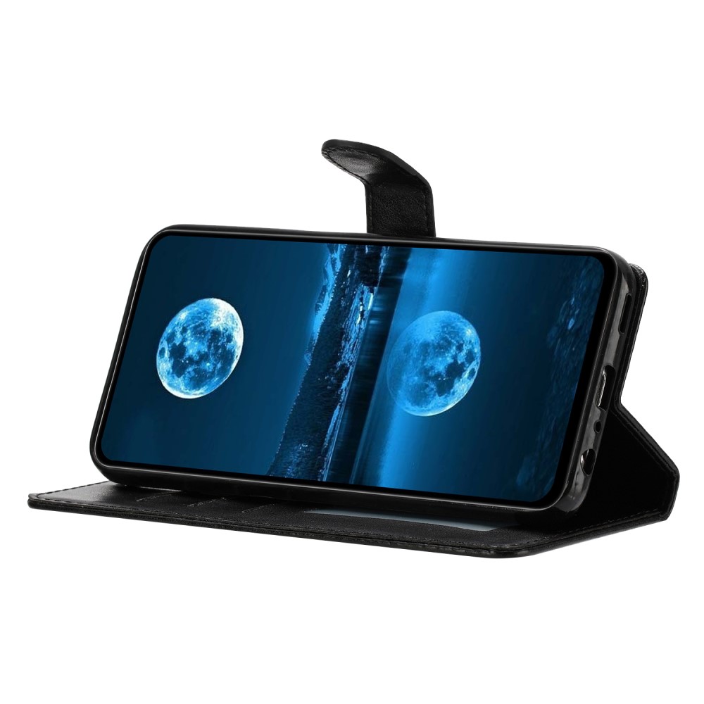  Samsung Galaxy S25 Edge Fodral Läder Svart - Teknikhallen.se