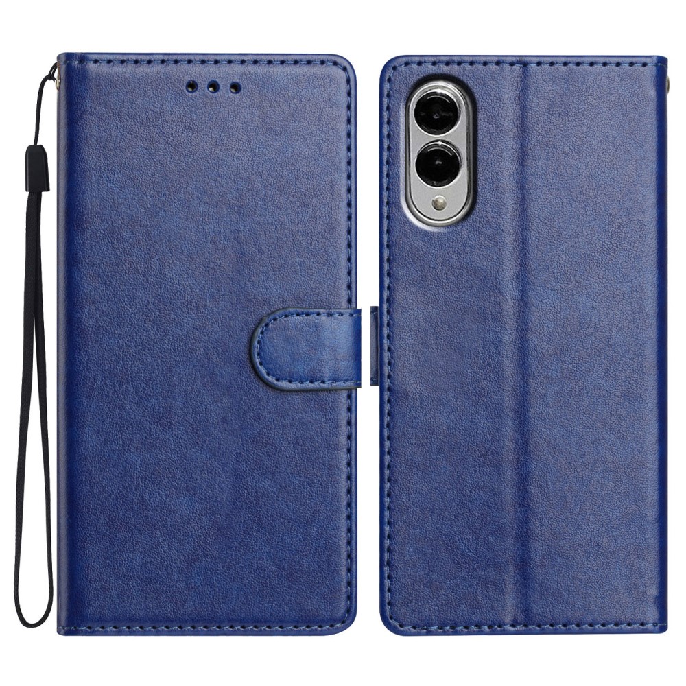  Samsung Galaxy S25 Edge Fodral Läder Blå - Teknikhallen.se